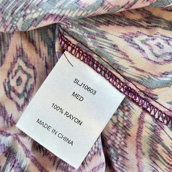 Salt Life Pink and Black Boho Patterned Camisole Adjustable Straps Size Medium - Picture 5 of 6